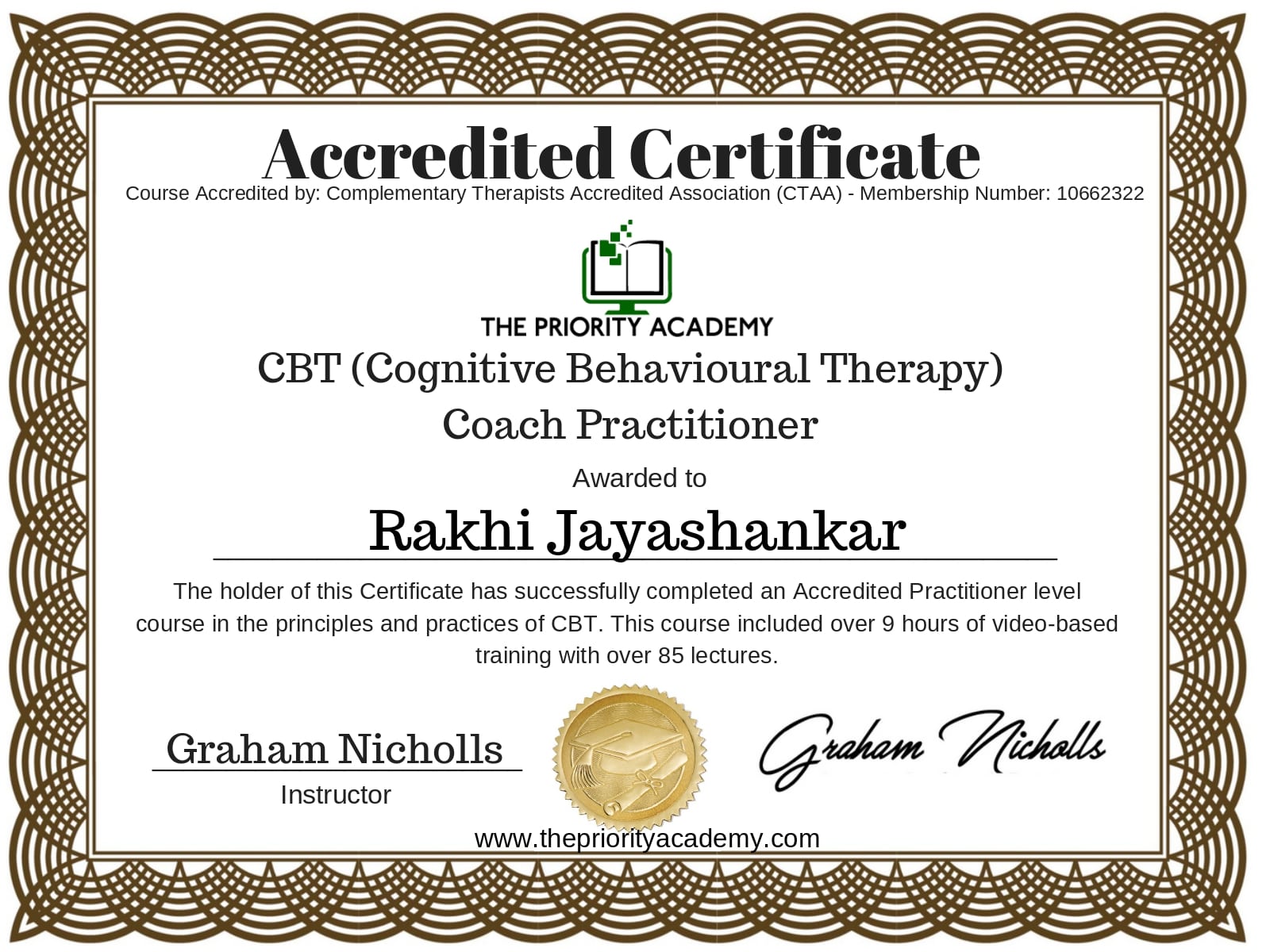 Rakhi Cognitive Behaviour Therapy