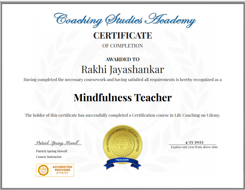 Mindfulness Teacher Rakhi