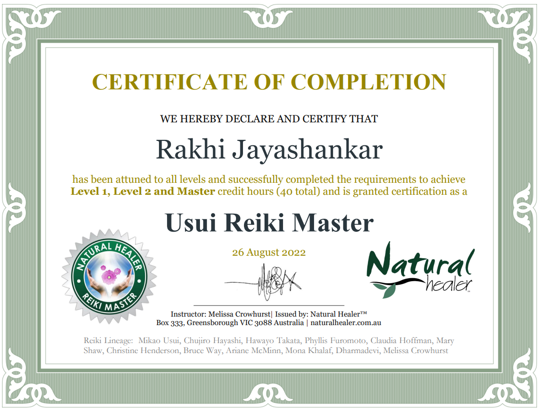 Rakhi Reiki Master